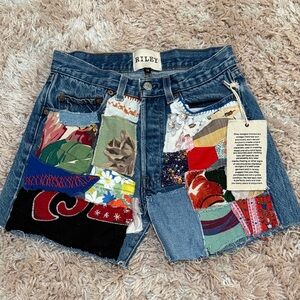 Levi’s Womens One of a Kind High Waist Vintage Patchwork Denim Shorts Size 26